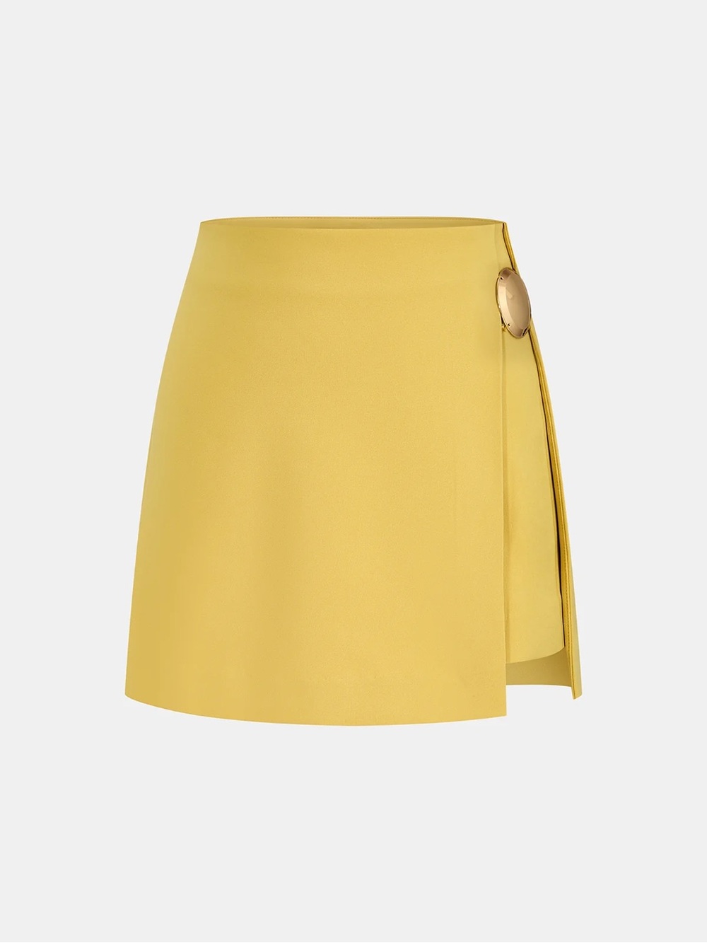{BRAND NEW} Sleeveless Metal Detail Yellow Crop Top + Mini Skirt Set - Picture 4 of 4